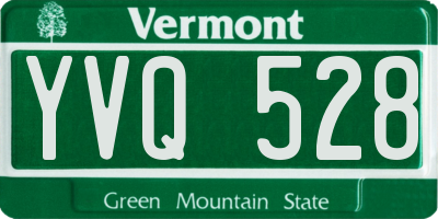 VT license plate YVQ528