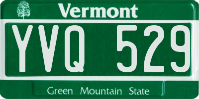 VT license plate YVQ529