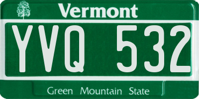 VT license plate YVQ532