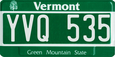 VT license plate YVQ535