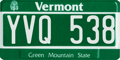 VT license plate YVQ538