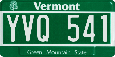VT license plate YVQ541