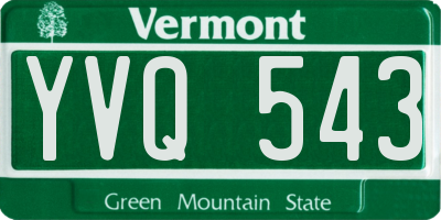 VT license plate YVQ543