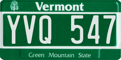 VT license plate YVQ547
