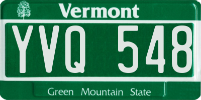 VT license plate YVQ548