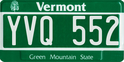 VT license plate YVQ552