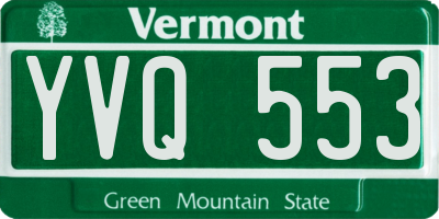 VT license plate YVQ553