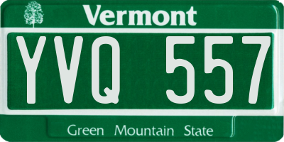 VT license plate YVQ557