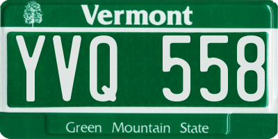 VT license plate YVQ558