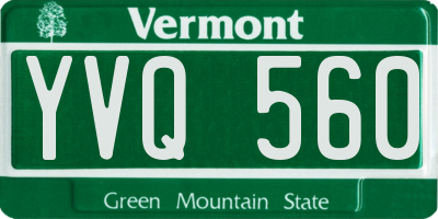VT license plate YVQ560
