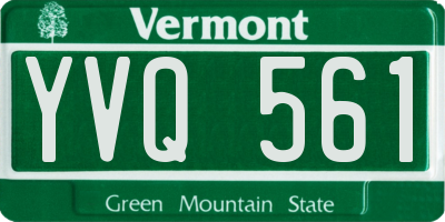 VT license plate YVQ561
