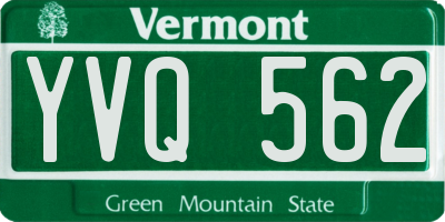 VT license plate YVQ562