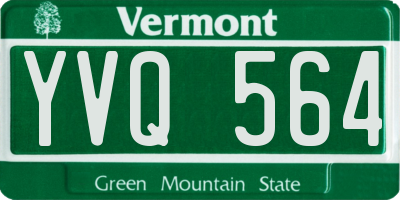 VT license plate YVQ564