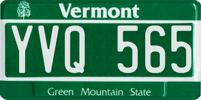 VT license plate YVQ565