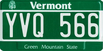 VT license plate YVQ566
