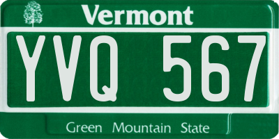 VT license plate YVQ567