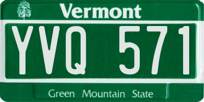 VT license plate YVQ571