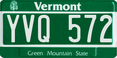 VT license plate YVQ572
