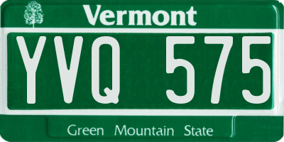 VT license plate YVQ575