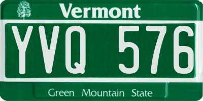 VT license plate YVQ576