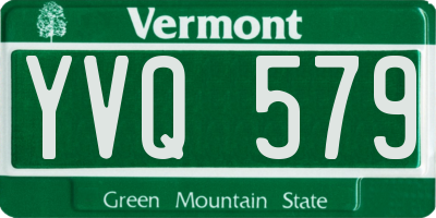 VT license plate YVQ579