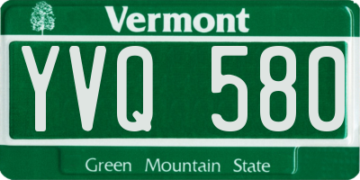 VT license plate YVQ580