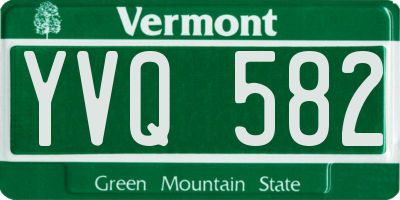 VT license plate YVQ582