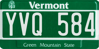 VT license plate YVQ584