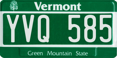 VT license plate YVQ585