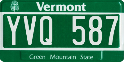 VT license plate YVQ587