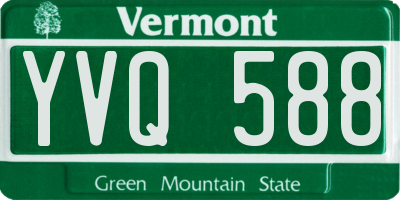 VT license plate YVQ588