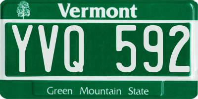 VT license plate YVQ592