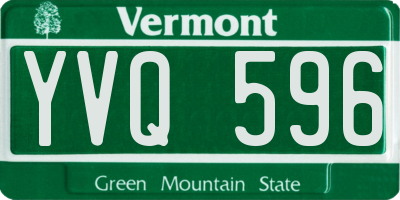 VT license plate YVQ596
