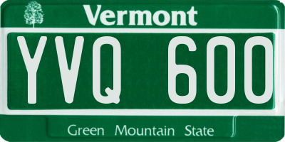 VT license plate YVQ600