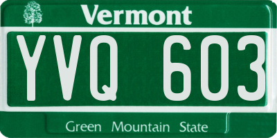 VT license plate YVQ603