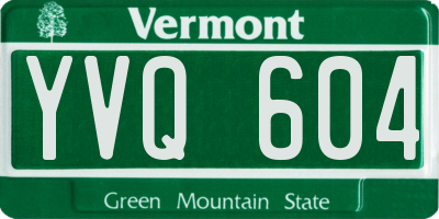 VT license plate YVQ604