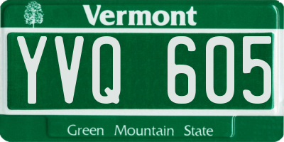 VT license plate YVQ605