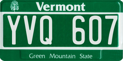 VT license plate YVQ607