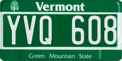 VT license plate YVQ608