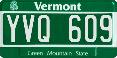 VT license plate YVQ609