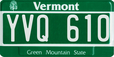 VT license plate YVQ610