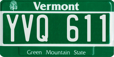 VT license plate YVQ611
