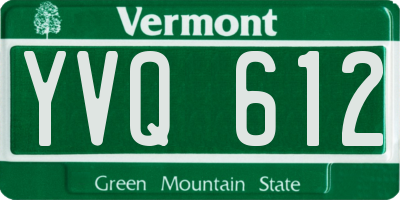 VT license plate YVQ612