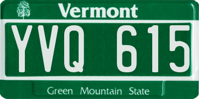 VT license plate YVQ615
