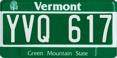 VT license plate YVQ617