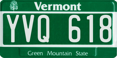 VT license plate YVQ618