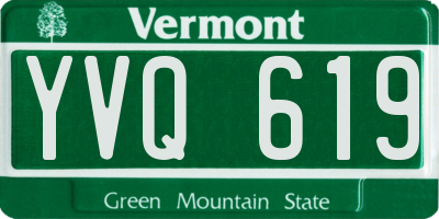 VT license plate YVQ619
