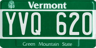 VT license plate YVQ620