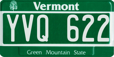VT license plate YVQ622