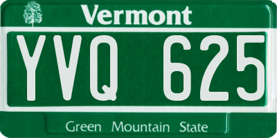 VT license plate YVQ625